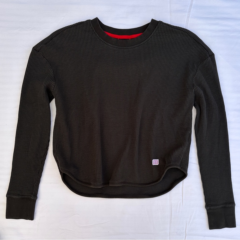 EUC Topo Designs Waffle Knit Tee Sweater
